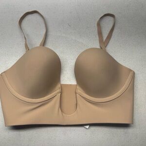 SKIMS Deep Plunge Shapewear Bra, XS